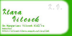 klara vilcsek business card